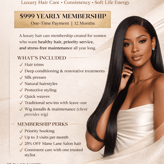 Soft Life Hair Club Membership at Mane lane salon in Sugarland, TX